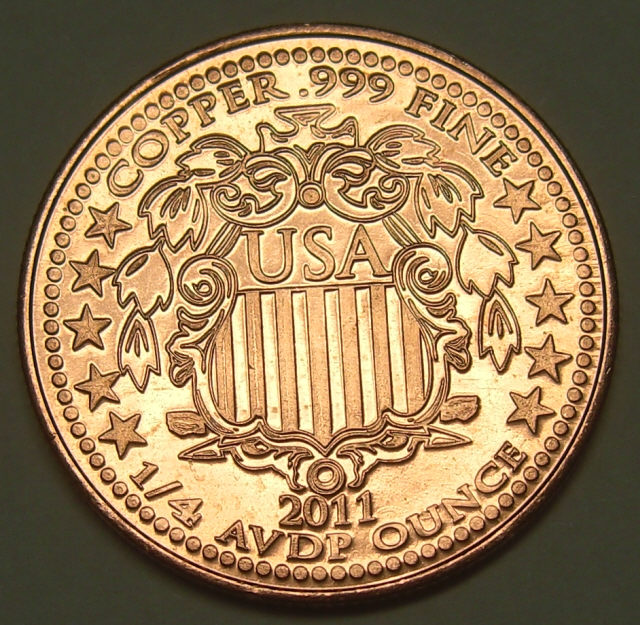 COPPER QUARTER OZ. WALKING LIBERTY DESIGN BULLION ROUND eBay